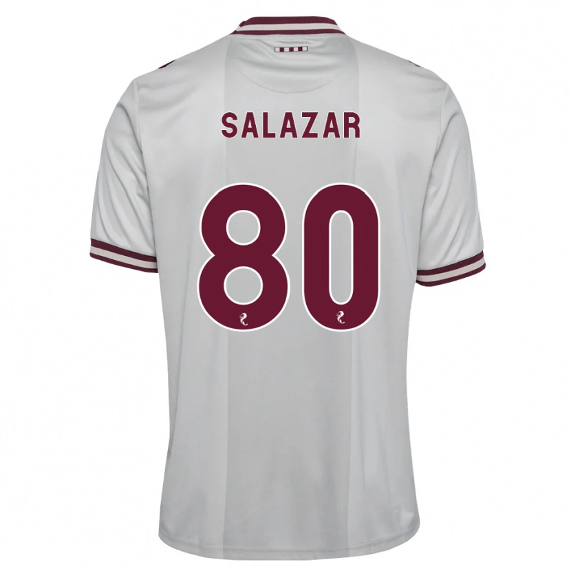Danxen Femme Maillot Andrés Salazar #80 Blanc Bordeaux Tenues Extérieur 2026/27 T-Shirt