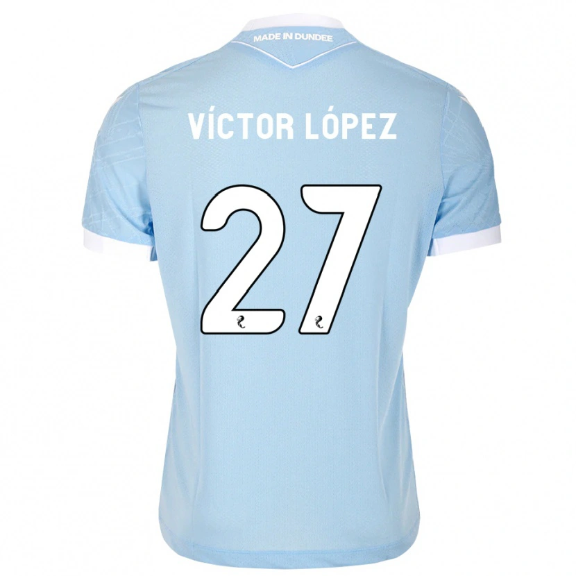 Danxen Femme Maillot Victor Lopez #27 Bleu Ciel Clair Blanc Tenues Extérieur 2026/27 T-Shirt