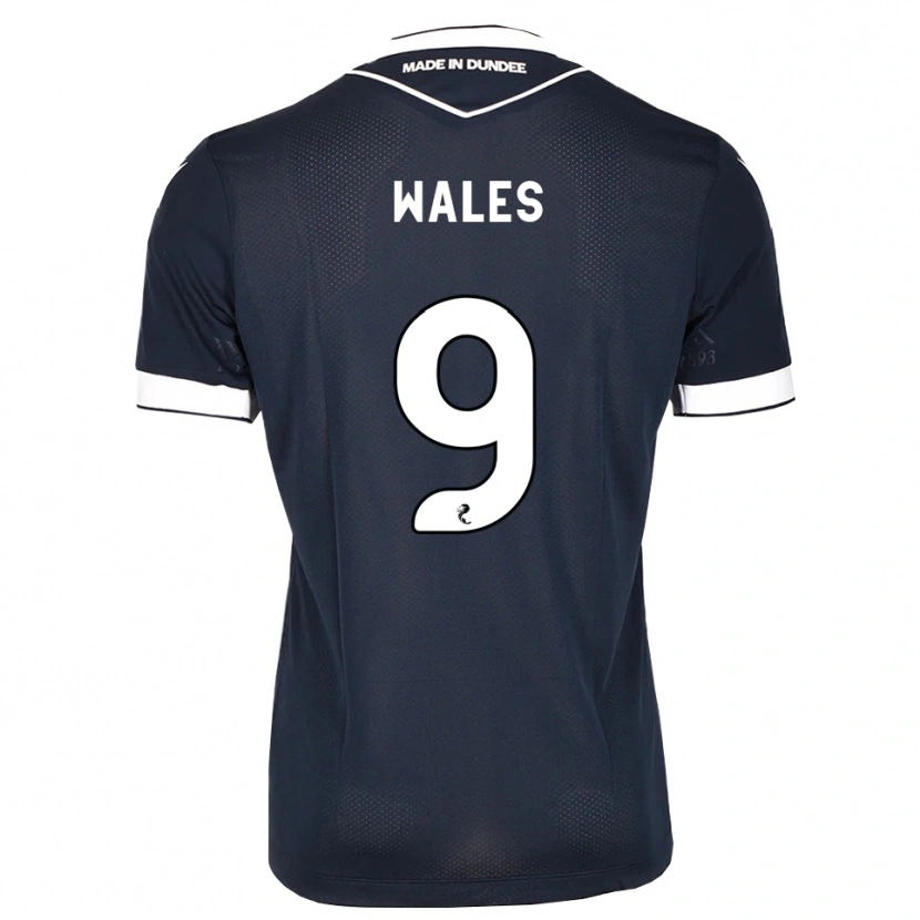 Danxen Femme Maillot Bobby Wales #9 Bleu Nuit Blanc Tenues Domicile 2026/27 T-Shirt