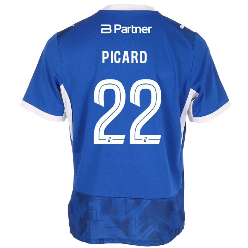Danxen Enfant Maillot Hugo Picard #22 Bleu Moyen Blanc Tenues Domicile 2026/27 T-Shirt
