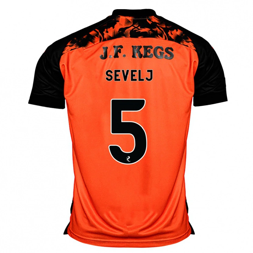 Danxen Enfant Maillot Vicko Sevelj #5 Orange Noir Blanc Tenues Domicile 2026/27 T-Shirt
