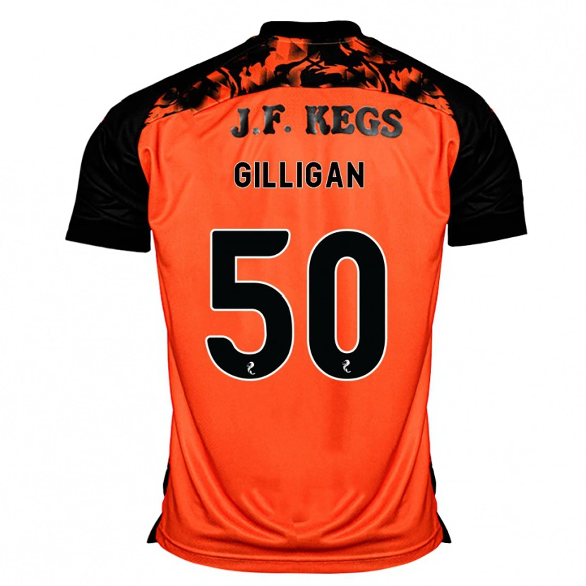 Danxen Enfant Maillot Keir Gilligan #50 Orange Noir Blanc Tenues Domicile 2026/27 T-Shirt