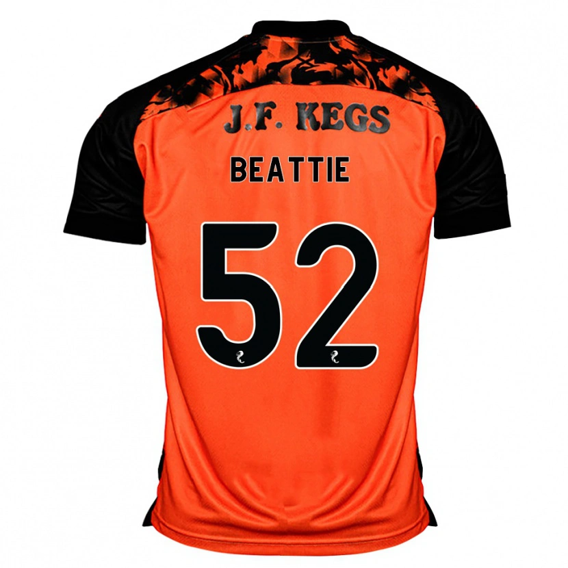 Danxen Enfant Maillot Calvin Beattie #52 Orange Noir Blanc Tenues Domicile 2026/27 T-Shirt
