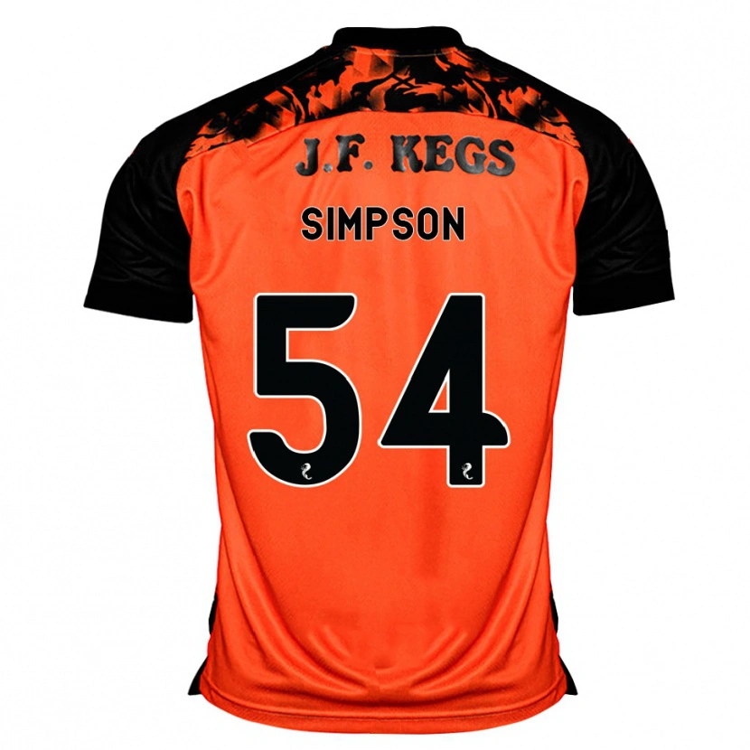 Danxen Enfant Maillot Finlay Simpson #54 Orange Noir Blanc Tenues Domicile 2026/27 T-Shirt