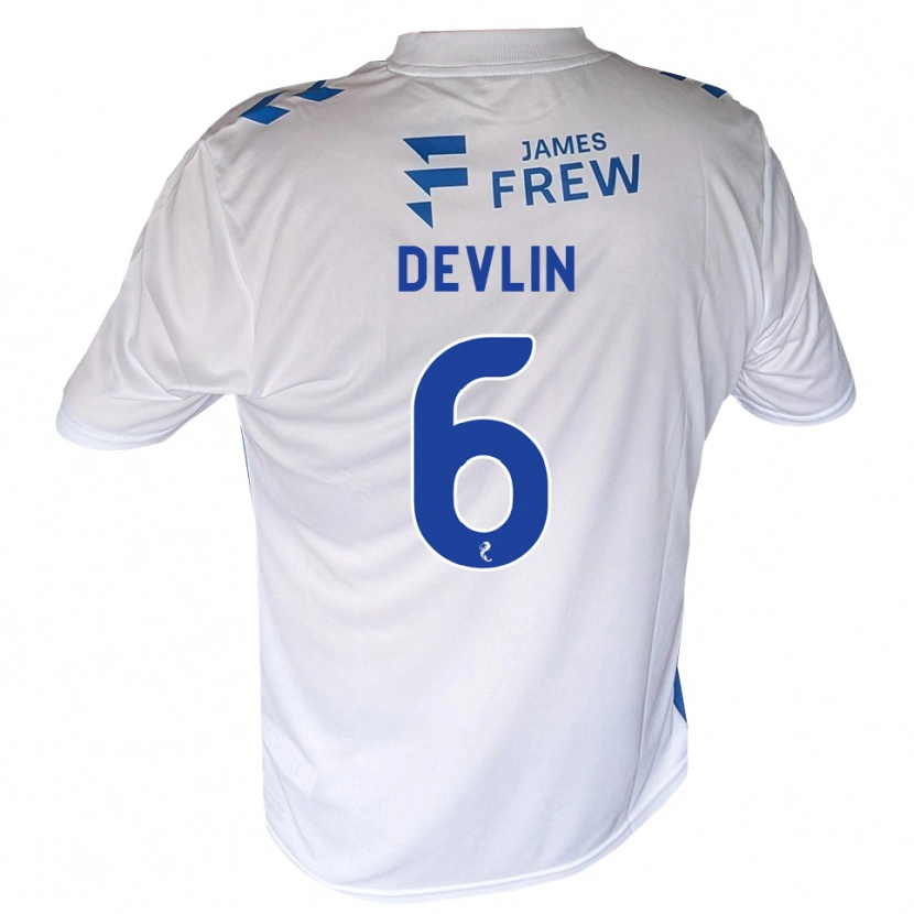 Danxen Enfant Maillot Daniel Devlin #6 Bleu Royal Blanc Tenues Domicile 2026/27 T-Shirt