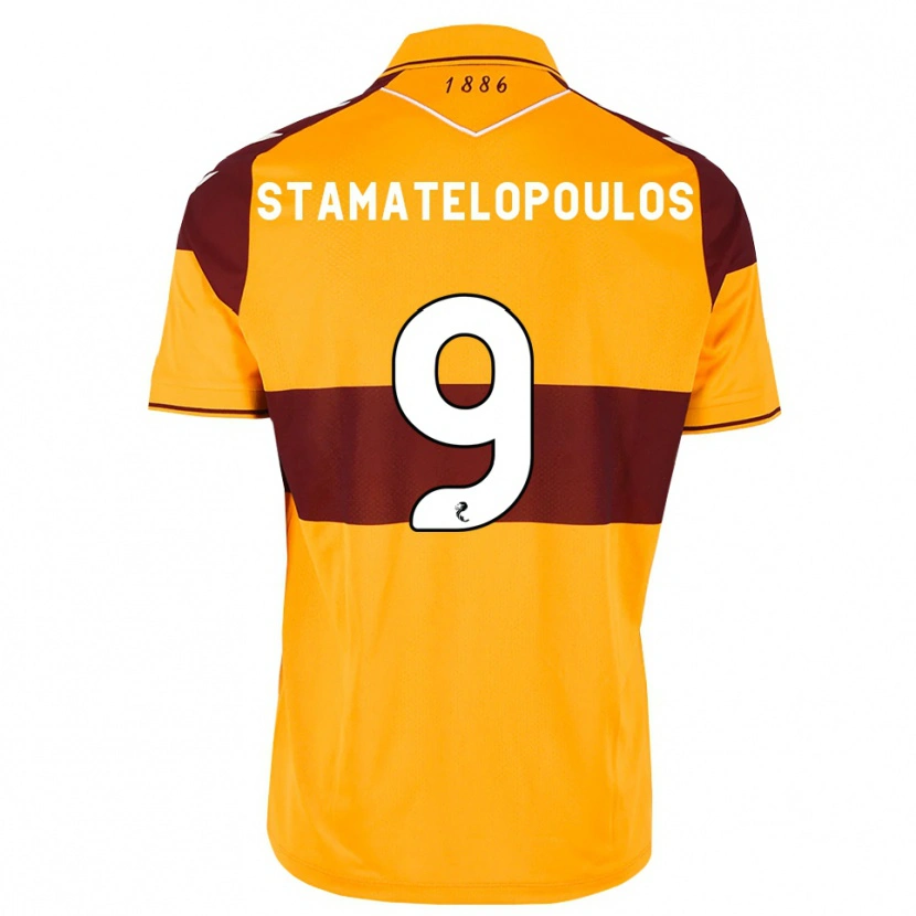 Danxen Enfant Maillot Apostolos Stamatelopoulos #9 Marron Orange Tenues Domicile 2026/27 T-Shirt