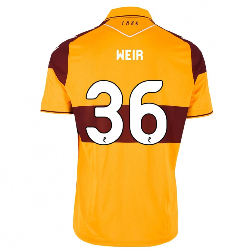 Danxen Enfant Maillot Lucas Weir #36 Marron Orange Tenues Domicile 2026/27 T-Shirt