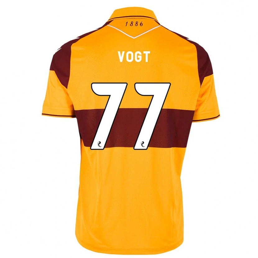 Danxen Enfant Maillot Willy Vogt #77 Marron Orange Tenues Domicile 2026/27 T-Shirt