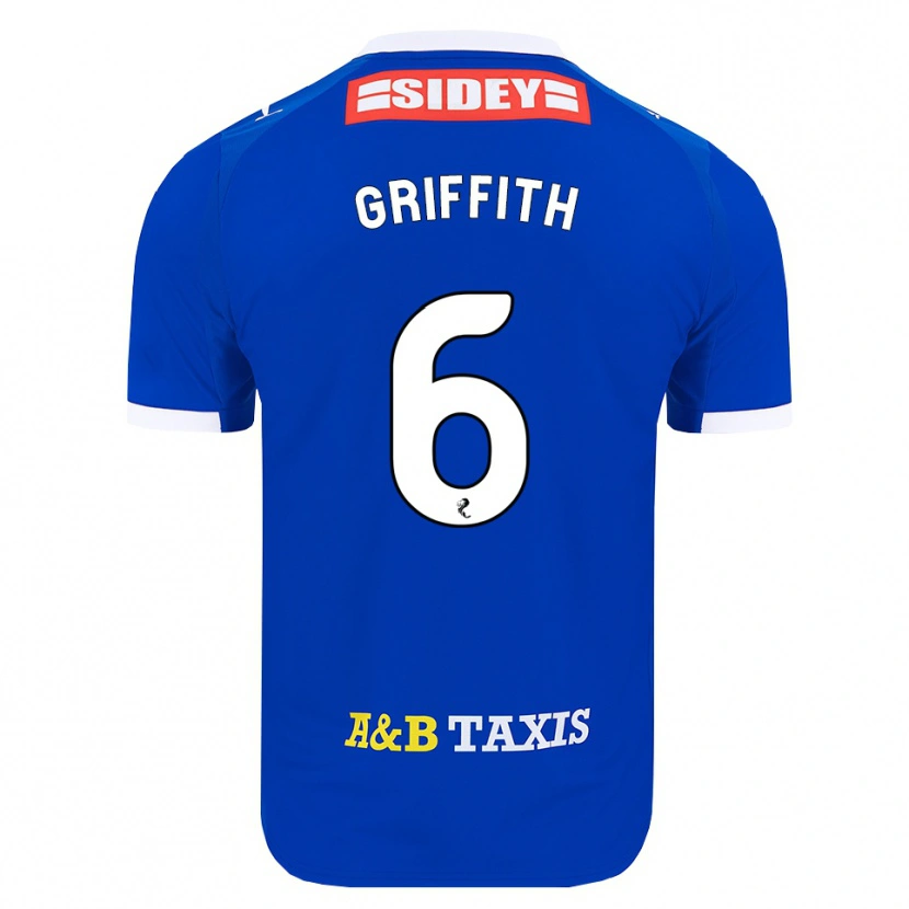 Danxen Enfant Maillot Víctor Griffith #6 Bleu Rouge Jaune Tenues Domicile 2026/27 T-Shirt