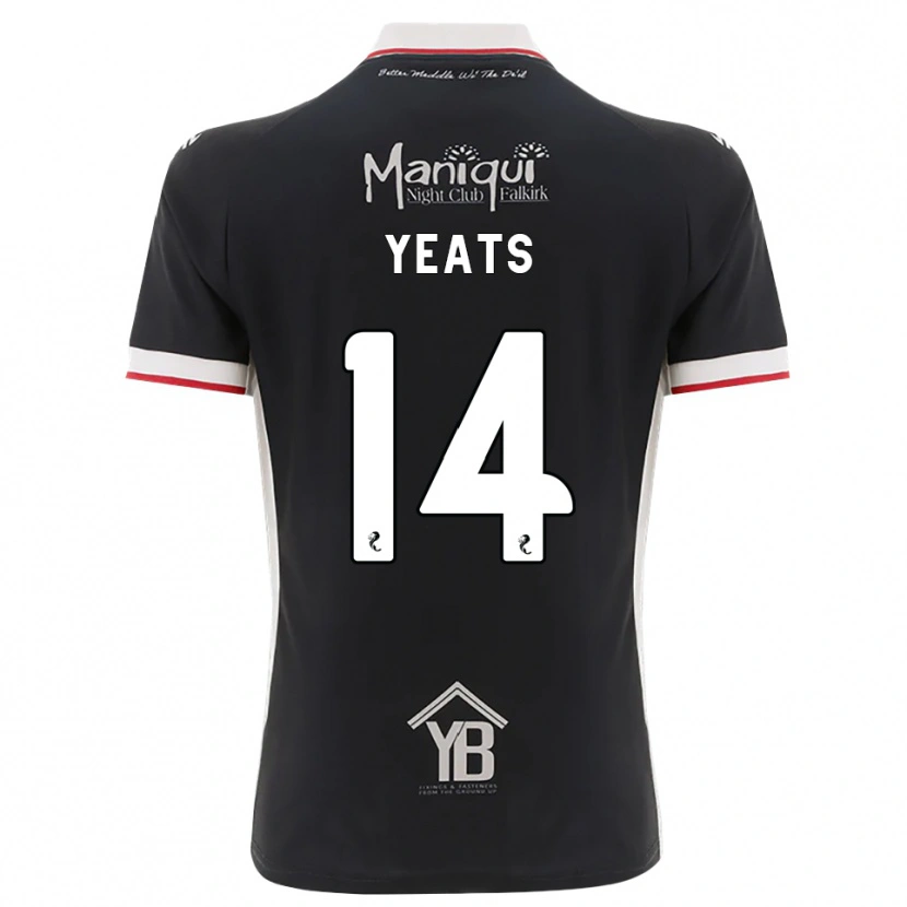 Danxen Enfant Maillot Finn Yeats #14 Noir Blanc Rouge Tenues Domicile 2026/27 T-Shirt
