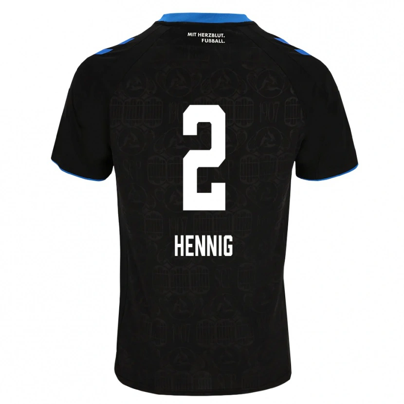 Danxen Enfant Maillot Lenny Hennig #2 Noir Blanc Rouge Tenues Domicile 2026/27 T-Shirt