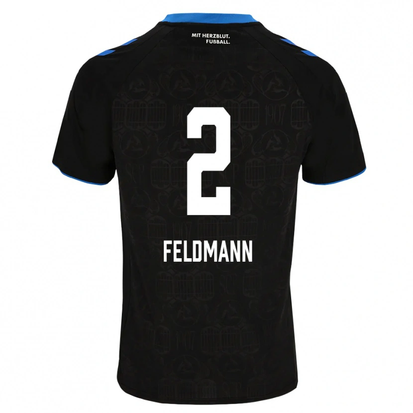 Danxen Enfant Maillot Ole Feldmann #2 Noir Blanc Rouge Tenues Domicile 2026/27 T-Shirt