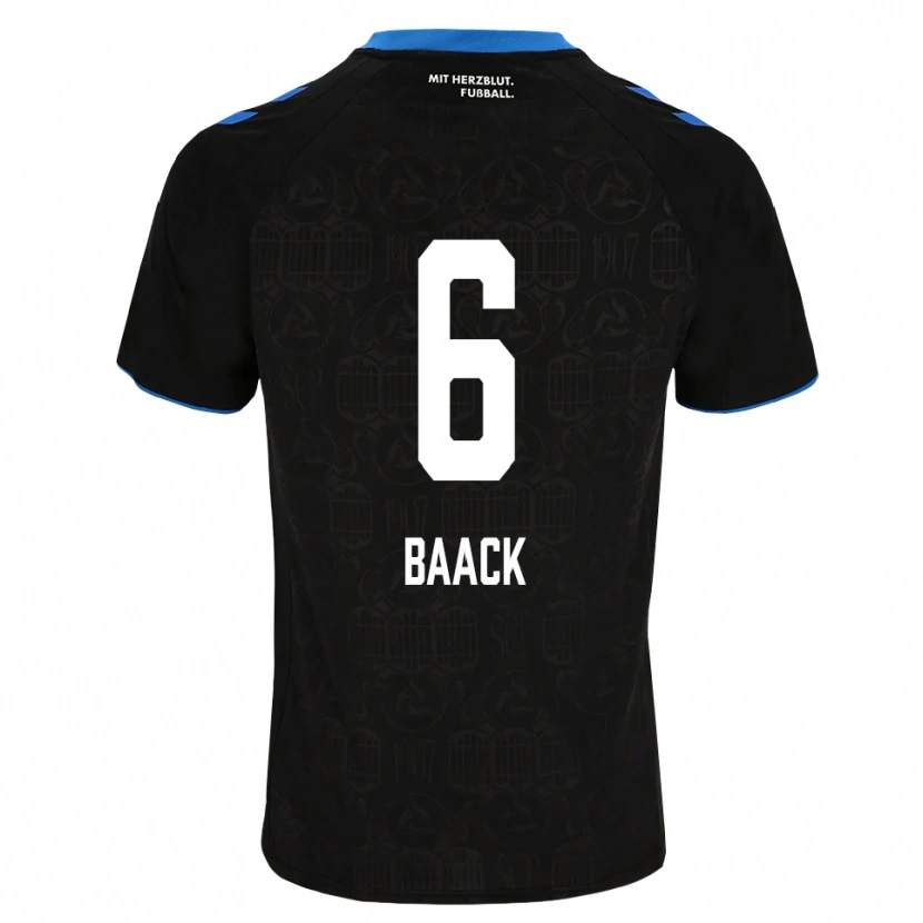Danxen Enfant Maillot Tom Baack #6 Noir Blanc Rouge Tenues Domicile 2026/27 T-Shirt
