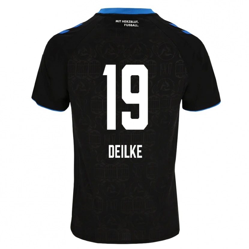 Danxen Enfant Maillot Flemming Deilke #19 Noir Blanc Rouge Tenues Domicile 2026/27 T-Shirt