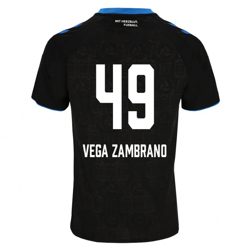 Danxen Enfant Maillot Joel Vega Zambrano #49 Noir Blanc Rouge Tenues Domicile 2026/27 T-Shirt
