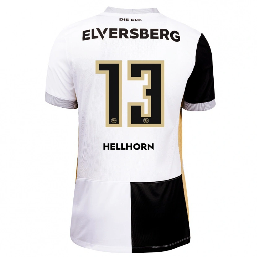 Danxen Enfant Maillot Denis Hellhorn #13 Noir Blanc Marron Tenues Domicile 2026/27 T-Shirt