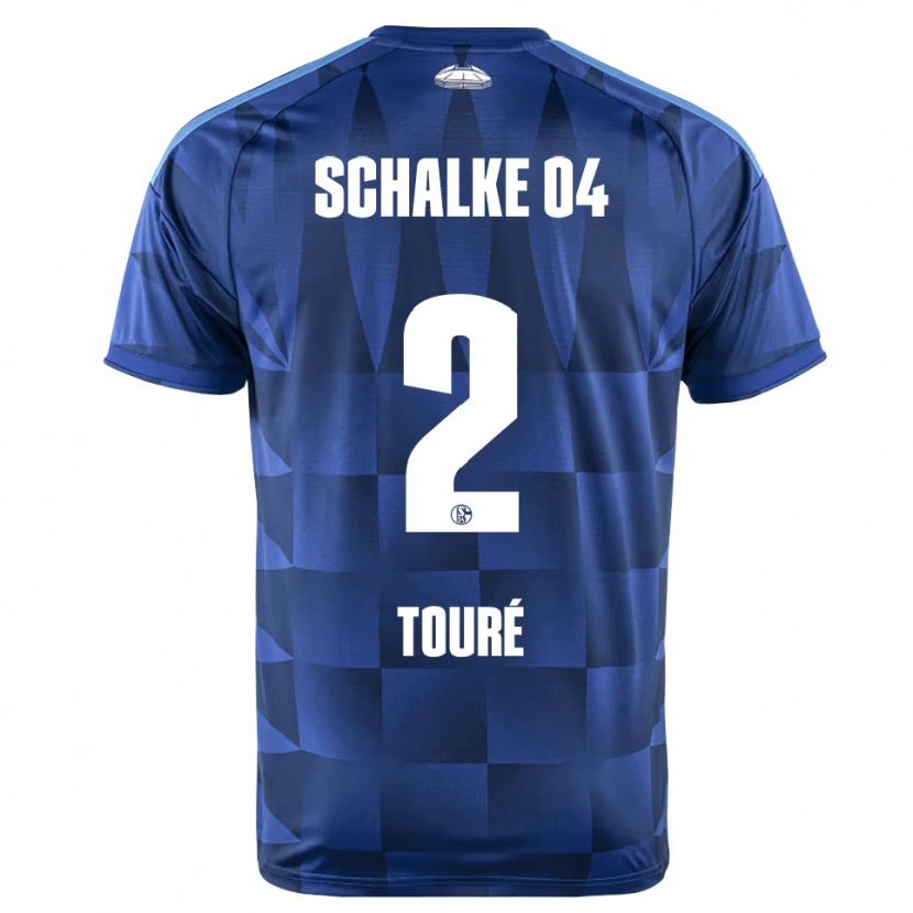 Danxen Enfant Maillot Tidiane Touré #2 Bleu Foncé Jaune Blanc Tenues Domicile 2026/27 T-Shirt