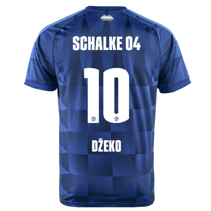 Danxen Enfant Maillot Edin Dzeko #10 Bleu Foncé Jaune Blanc Tenues Domicile 2026/27 T-Shirt
