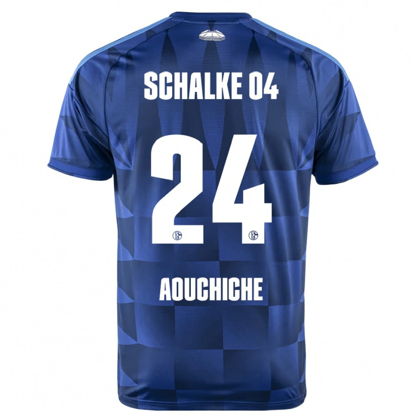 Danxen Enfant Maillot Adil Aouchiche #24 Bleu Foncé Jaune Blanc Tenues Domicile 2026/27 T-Shirt