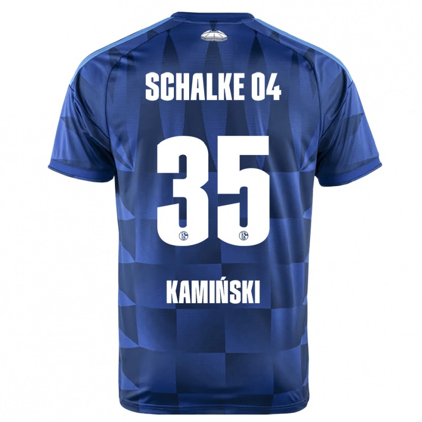 Danxen Enfant Maillot Marcin Kaminski #35 Bleu Foncé Jaune Blanc Tenues Domicile 2026/27 T-Shirt