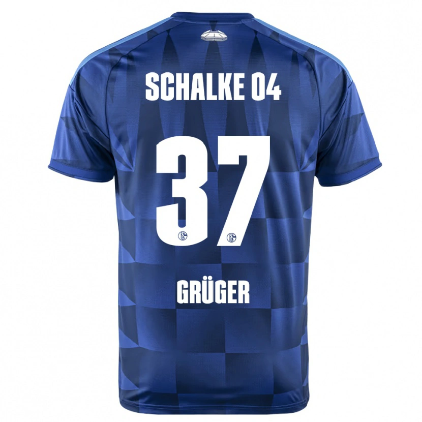 Danxen Enfant Maillot Max Grüger #37 Bleu Foncé Jaune Blanc Tenues Domicile 2026/27 T-Shirt