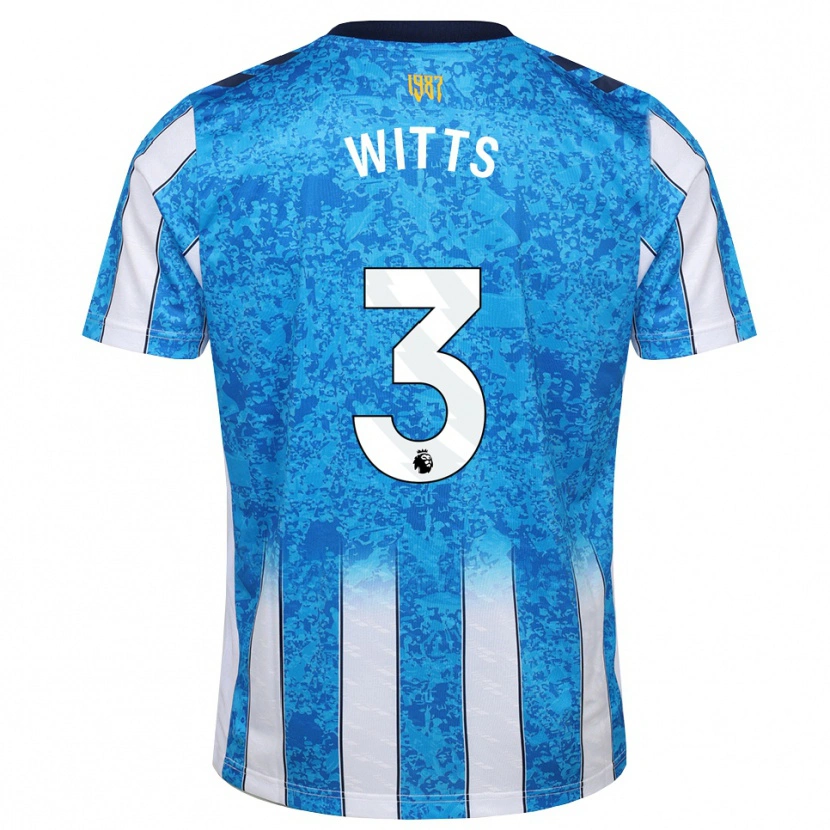 Danxen Enfant Maillot Callum Witts #3 Blanc Bleu Orange Tenues Domicile 2026/27 T-Shirt
