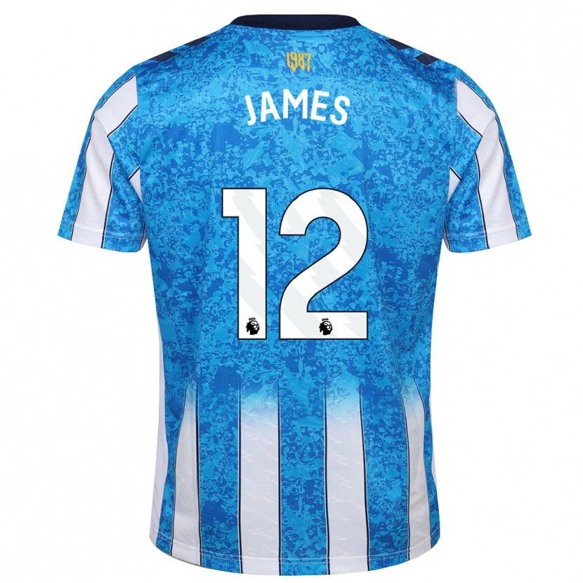 Danxen Enfant Maillot Jack James #12 Blanc Bleu Orange Tenues Domicile 2026/27 T-Shirt