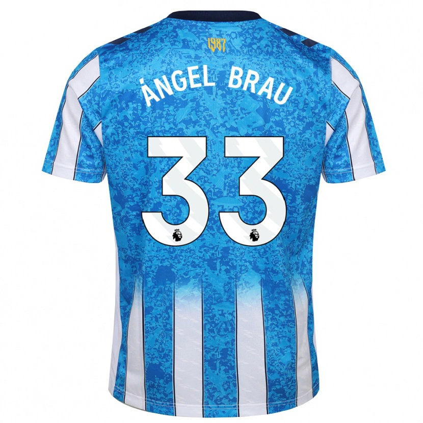 Danxen Enfant Maillot Miguel Ángel Brau #33 Blanc Bleu Orange Tenues Domicile 2026/27 T-Shirt