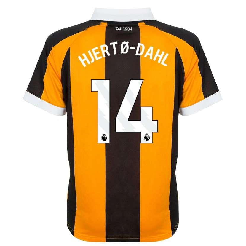Danxen Enfant Maillot Jens Hjertø-Dahl #14 Orange Noir Blanc Tenues Domicile 2026/27 T-Shirt