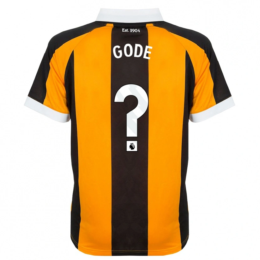 Danxen Enfant Maillot Ted Gode #0 Orange Noir Blanc Tenues Domicile 2026/27 T-Shirt