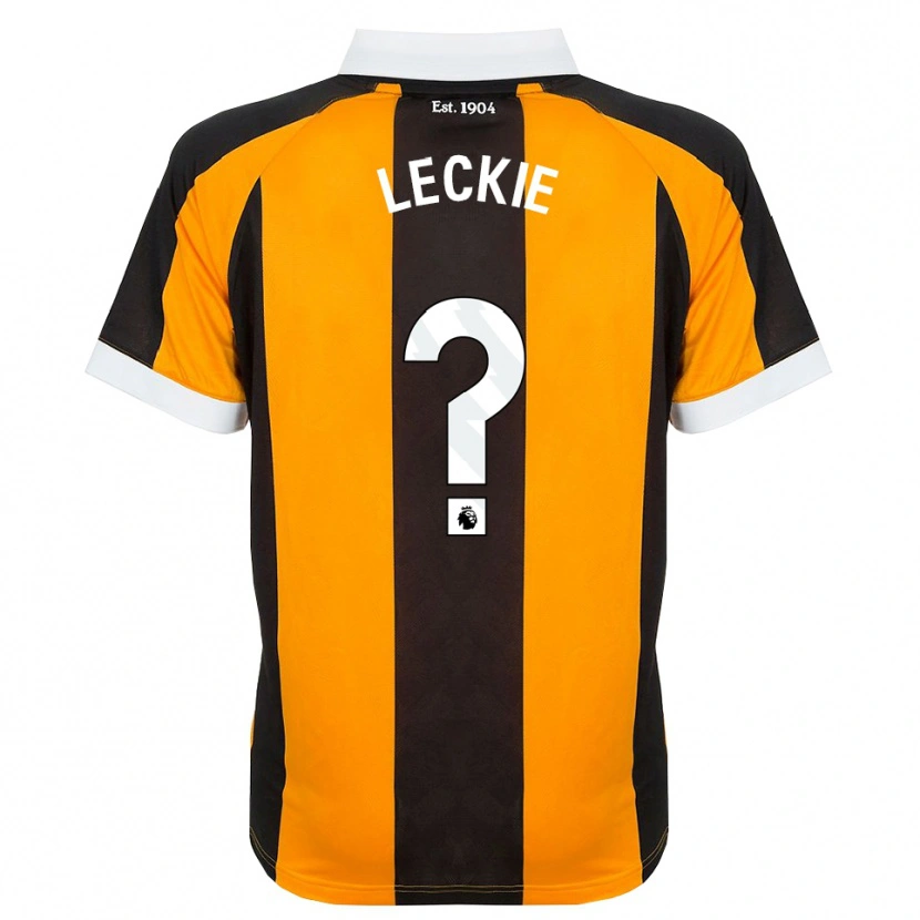 Danxen Enfant Maillot Jack Leckie #0 Orange Noir Blanc Tenues Domicile 2026/27 T-Shirt