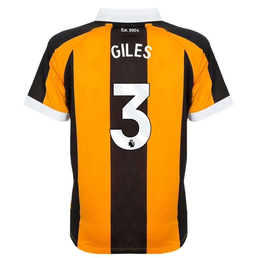 Danxen Enfant Maillot Ryan Giles #3 Orange Noir Blanc Tenues Domicile 2026/27 T-Shirt