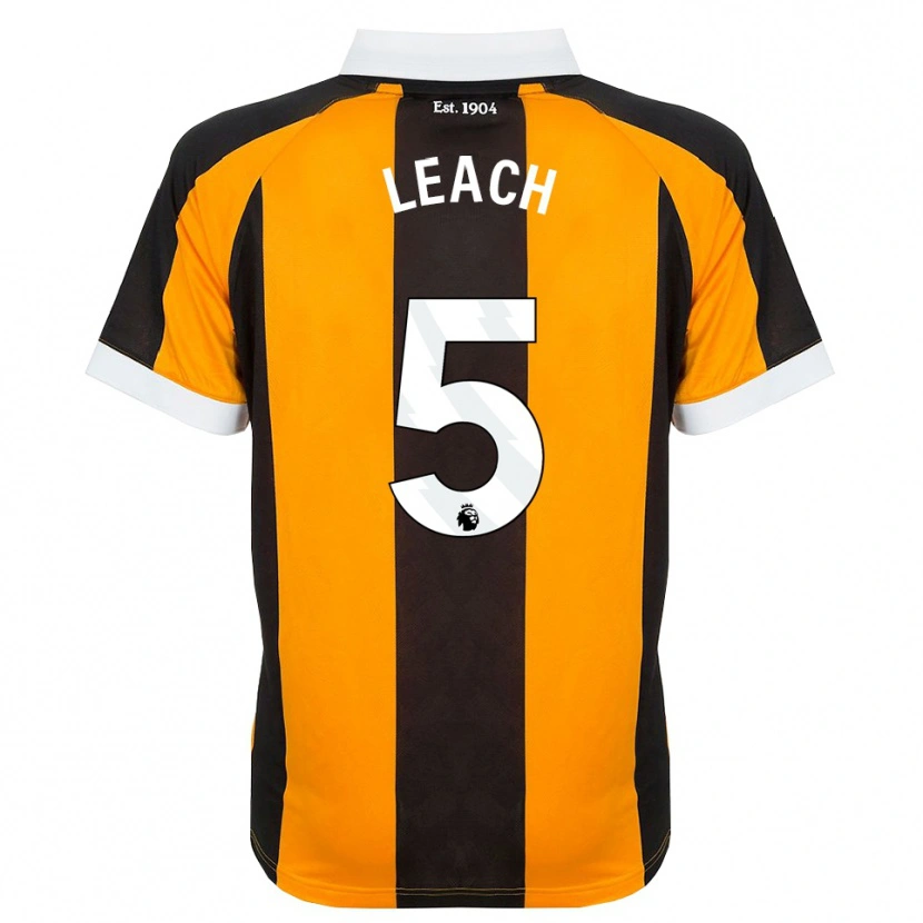 Danxen Enfant Maillot Charlie Leach #5 Orange Noir Blanc Tenues Domicile 2026/27 T-Shirt
