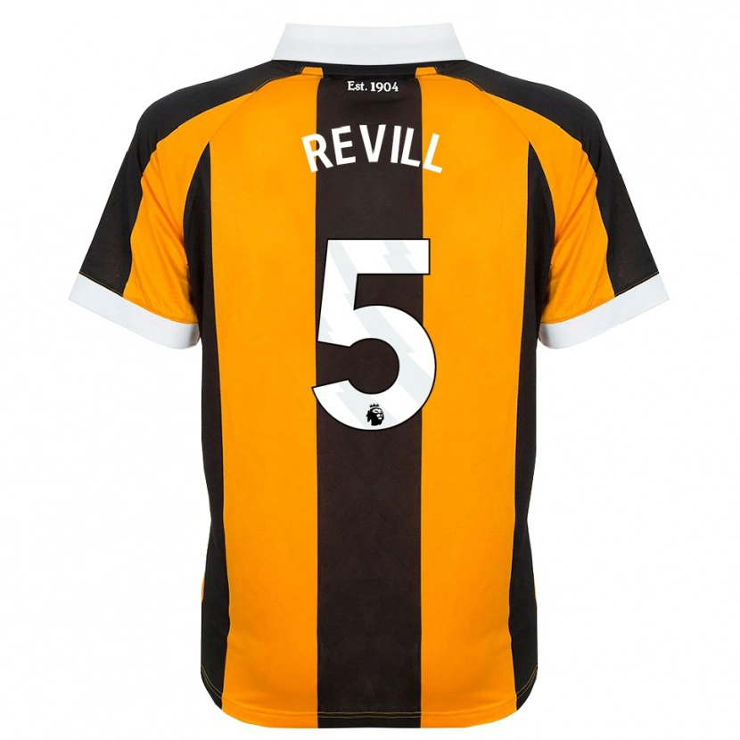 Danxen Enfant Maillot Harry Revill #5 Orange Noir Blanc Tenues Domicile 2026/27 T-Shirt