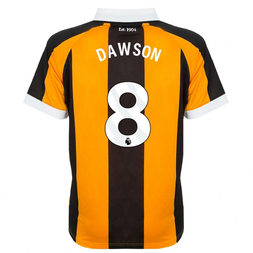 Danxen Enfant Maillot Lucas Dawson #8 Orange Noir Blanc Tenues Domicile 2026/27 T-Shirt