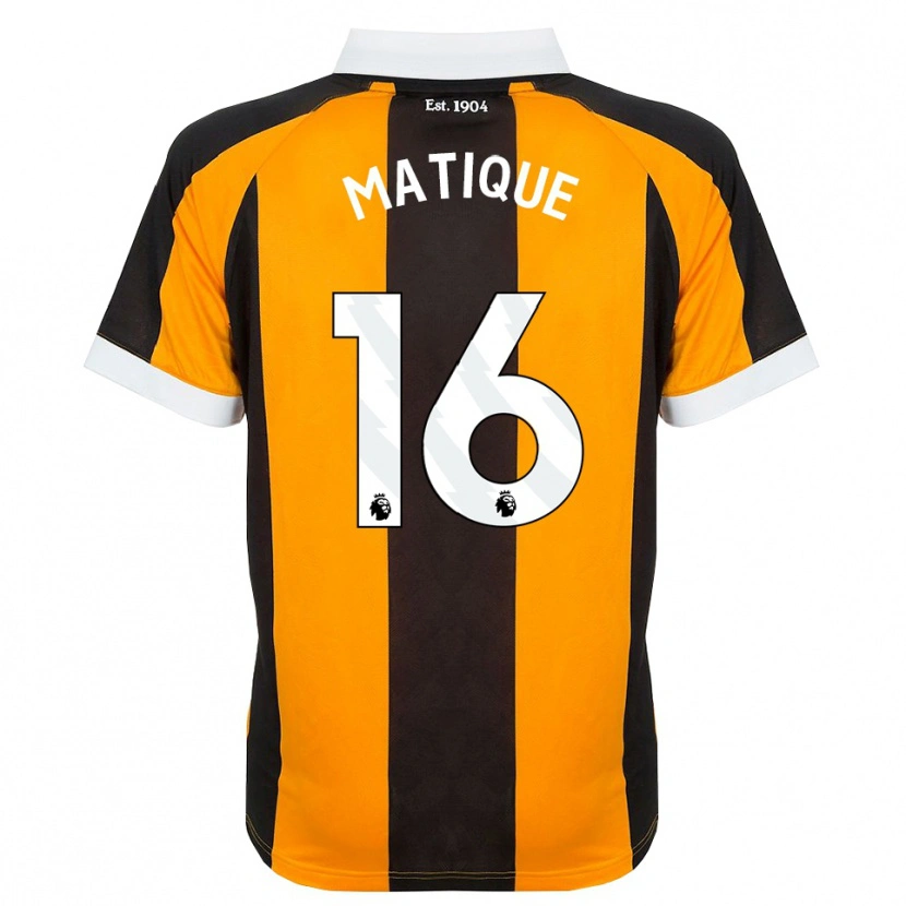 Danxen Enfant Maillot Albert Matique #16 Orange Noir Blanc Tenues Domicile 2026/27 T-Shirt