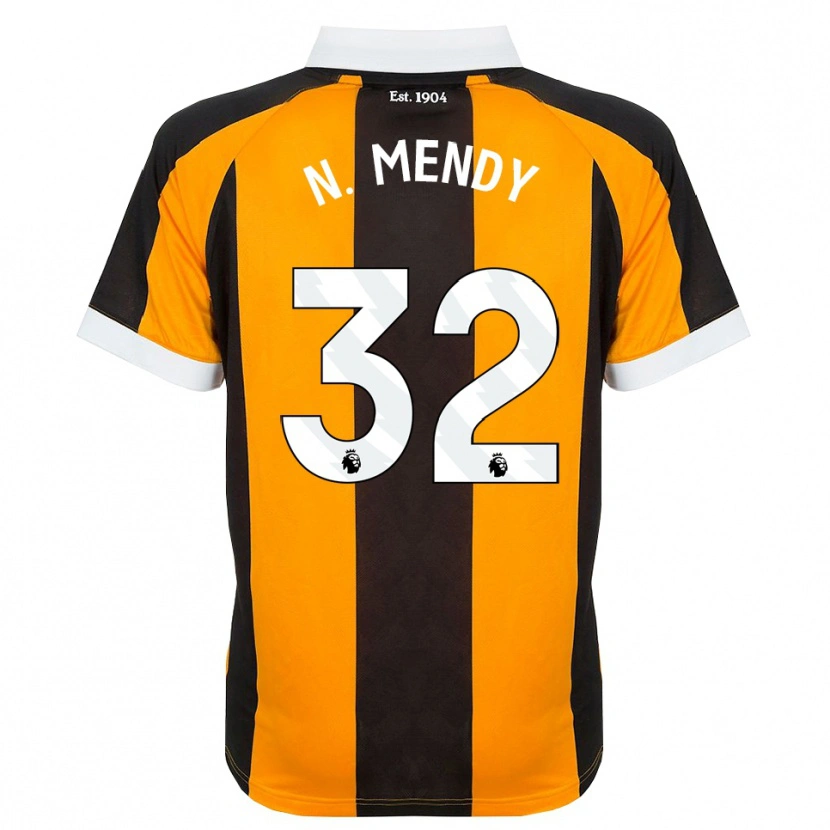 Danxen Enfant Maillot Nobel Mendy #32 Orange Noir Blanc Tenues Domicile 2026/27 T-Shirt