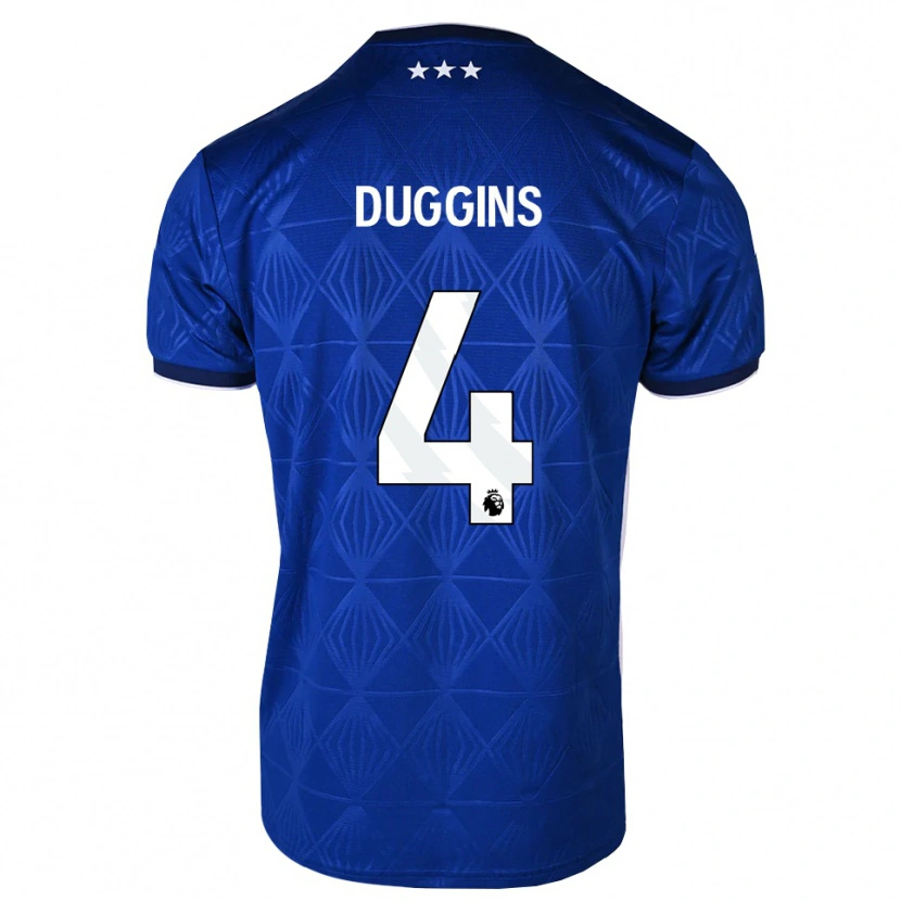 Danxen Enfant Maillot Harvey Duggins #4 Bleu Moyen Blanc Rouge Tenues Domicile 2026/27 T-Shirt