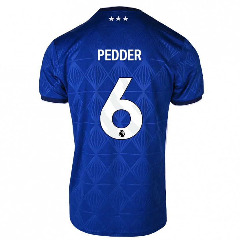Danxen Enfant Maillot Indiana Pedder #6 Bleu Moyen Blanc Rouge Tenues Domicile 2026/27 T-Shirt