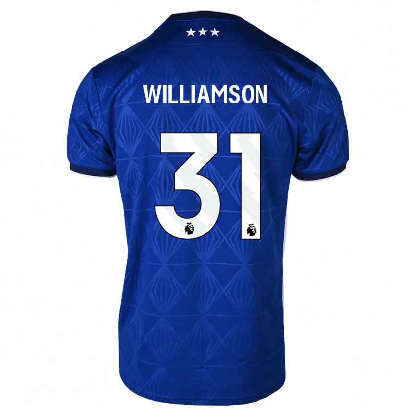 Danxen Enfant Maillot Woody Williamson #31 Bleu Moyen Blanc Rouge Tenues Domicile 2026/27 T-Shirt
