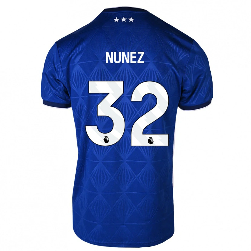 Danxen Enfant Maillot Marcelino Núñez #32 Bleu Moyen Blanc Rouge Tenues Domicile 2026/27 T-Shirt