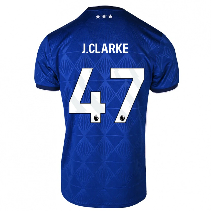 Danxen Enfant Maillot Jack Clarke #47 Bleu Moyen Blanc Rouge Tenues Domicile 2026/27 T-Shirt