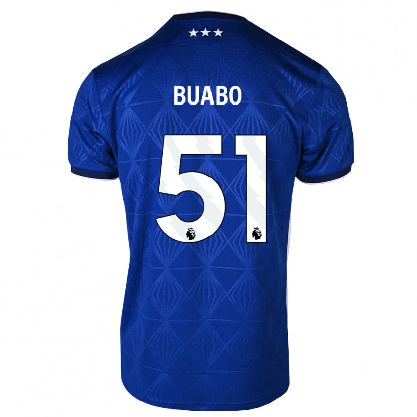 Danxen Enfant Maillot Gerrard Buabo #51 Bleu Moyen Blanc Rouge Tenues Domicile 2026/27 T-Shirt