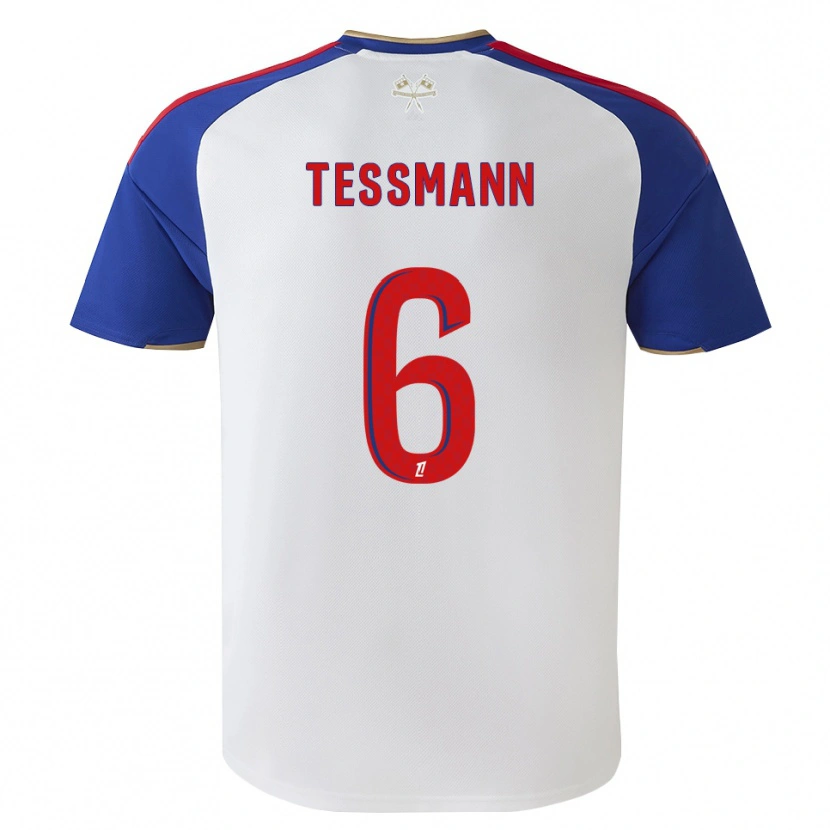 Danxen Enfant Maillot Tanner Tessmann #6 Bleu Royal Rouge Blanc Tenues Domicile 2026/27 T-Shirt
