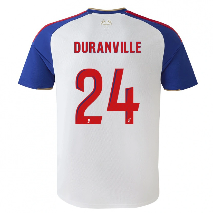 Danxen Enfant Maillot Julien Duranville #24 Bleu Royal Rouge Blanc Tenues Domicile 2026/27 T-Shirt