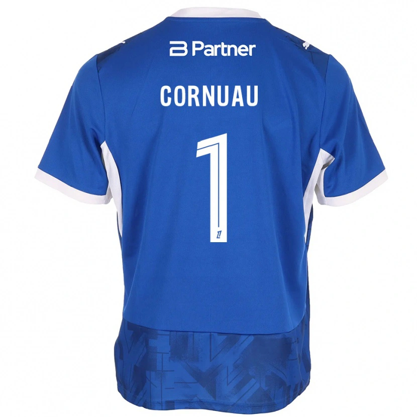 Danxen Enfant Maillot Nino Cornuau #1 Bleu Moyen Blanc Tenues Domicile 2026/27 T-Shirt