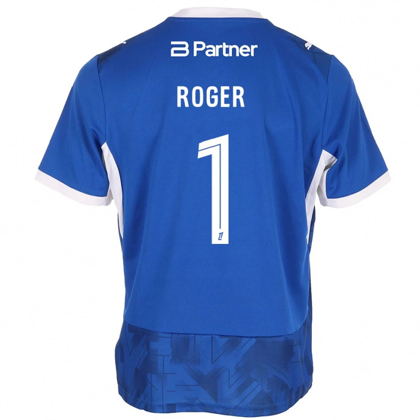 Danxen Enfant Maillot Ethan Roger #1 Bleu Moyen Blanc Tenues Domicile 2026/27 T-Shirt