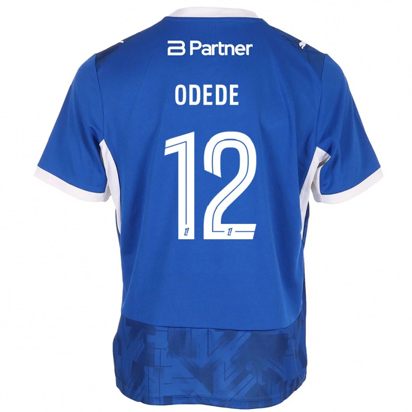 Danxen Enfant Maillot Elijah Odede #12 Bleu Moyen Blanc Tenues Domicile 2026/27 T-Shirt