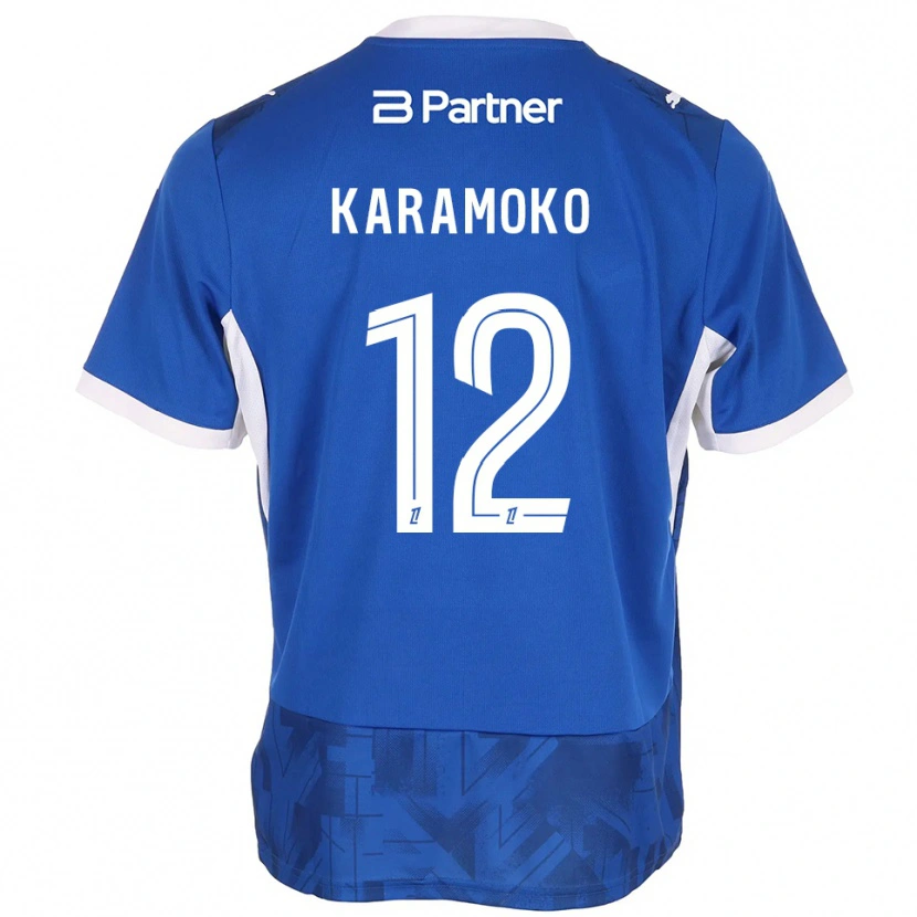 Danxen Enfant Maillot Noah Karamoko #12 Bleu Moyen Blanc Tenues Domicile 2026/27 T-Shirt