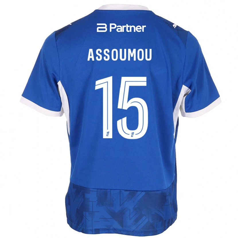 Danxen Enfant Maillot Jaurès Assoumou #15 Bleu Moyen Blanc Tenues Domicile 2026/27 T-Shirt
